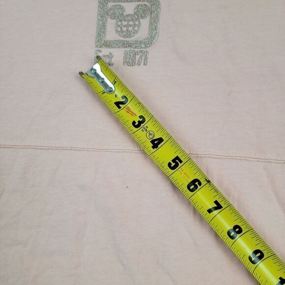 Disney Walt Disney World Spirit Jersey Peach Pink Rose Gold Puffy Logo Glitter M - Picture 8 of 10